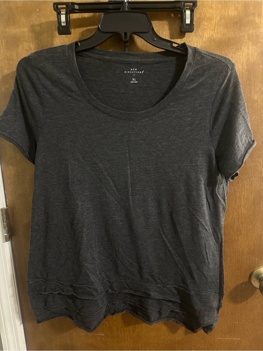 new directions Charcoal Short Sleeve Crew Tee